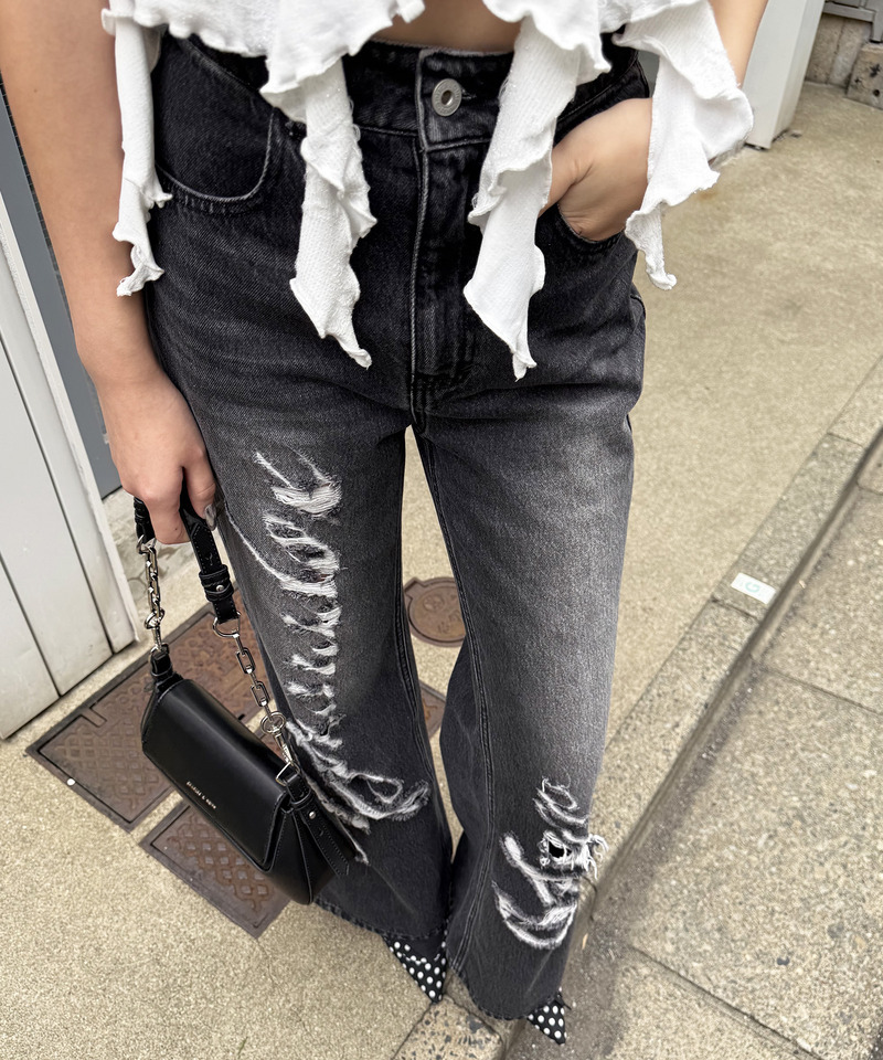 Mynaradox Avenデニムパンツ 詳細画像 ブラックデニム 5