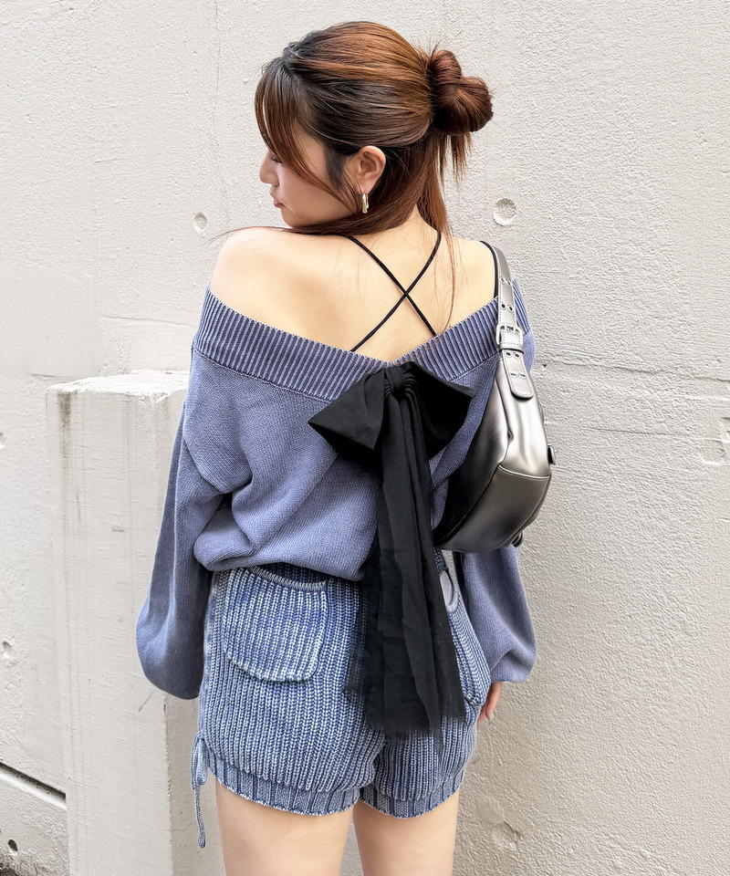 ブリーチニットショートパンツ 詳細画像 ブルー 5