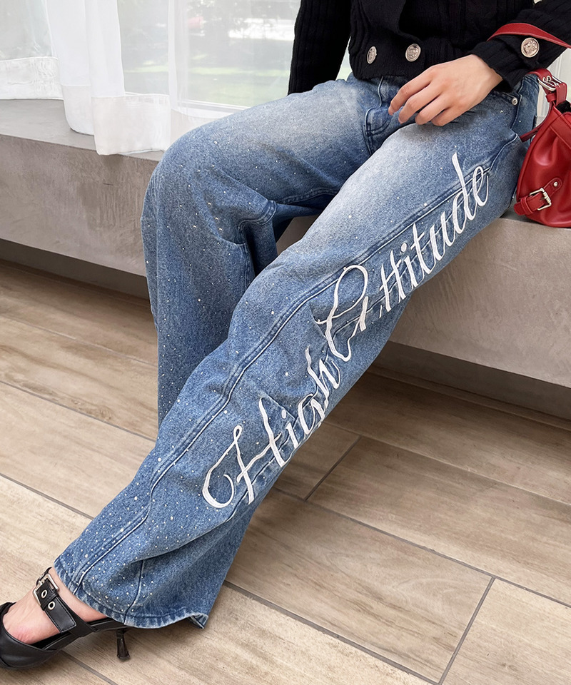 ラインストーンバレルレッグパンツ 詳細画像 ブリーチ 4