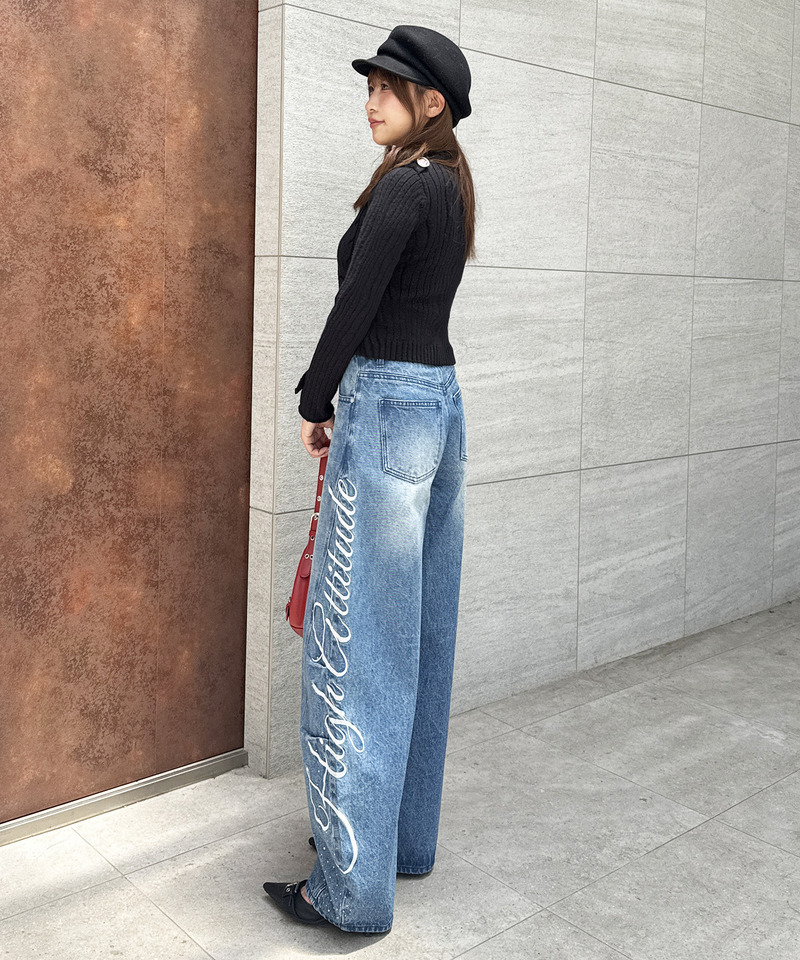ラインストーンバレルレッグパンツ 詳細画像 ブリーチ 6