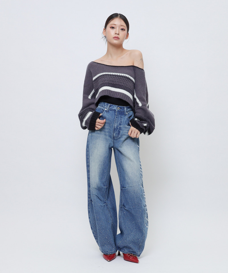 ラインストーンバレルレッグパンツ 詳細画像 ブリーチ 7