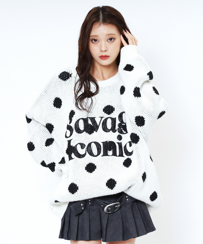 モチーフジャガードニット 詳細画像 ホワイト系 9