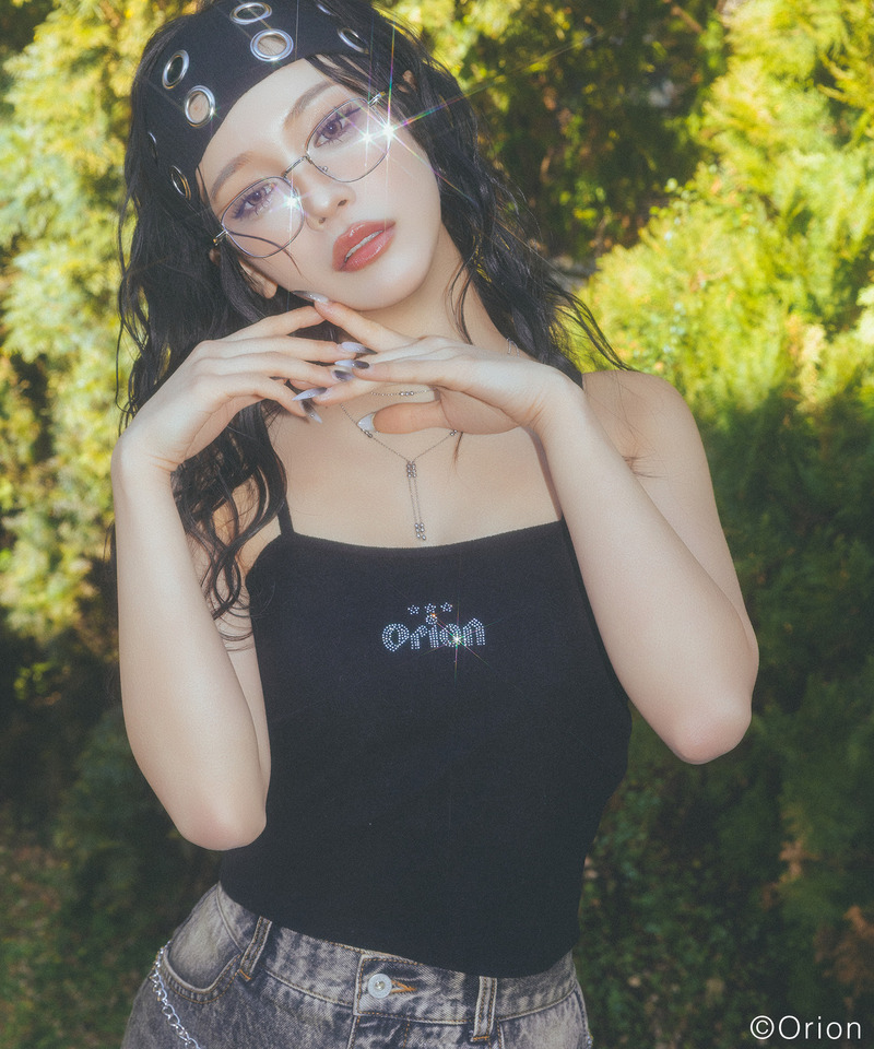 【Orion/オリオン】ラインストーンロゴパイルキャミソール 詳細画像 ブラック 1