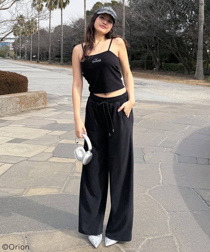 【Orion/オリオン】ラインストーンロゴパイルキャミソール 詳細画像 ブラック 7