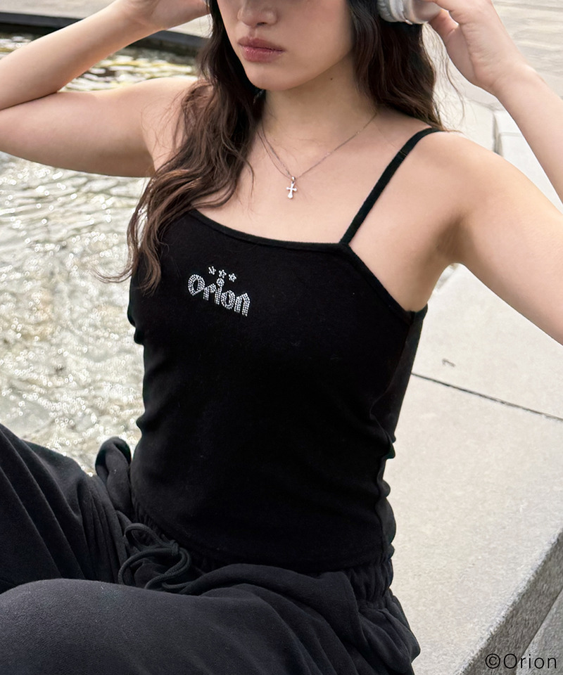 【Orion/オリオン】ラインストーンロゴパイルキャミソール 詳細画像 ブラック 9