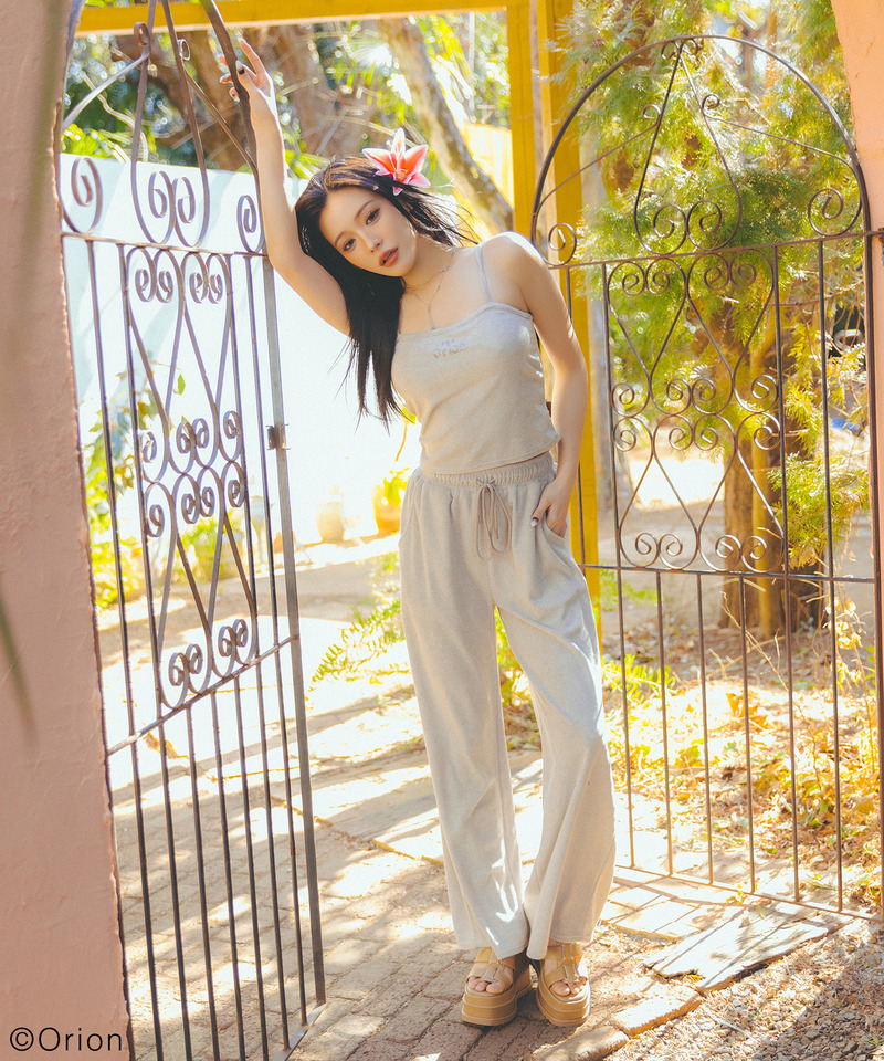 【Orion/オリオン】ラインストーンロゴパイルパンツ 詳細画像 ベージュ 4