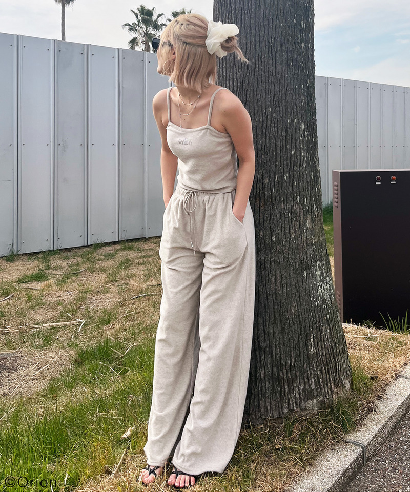 【Orion/オリオン】ラインストーンロゴパイルパンツ 詳細画像 ベージュ 8