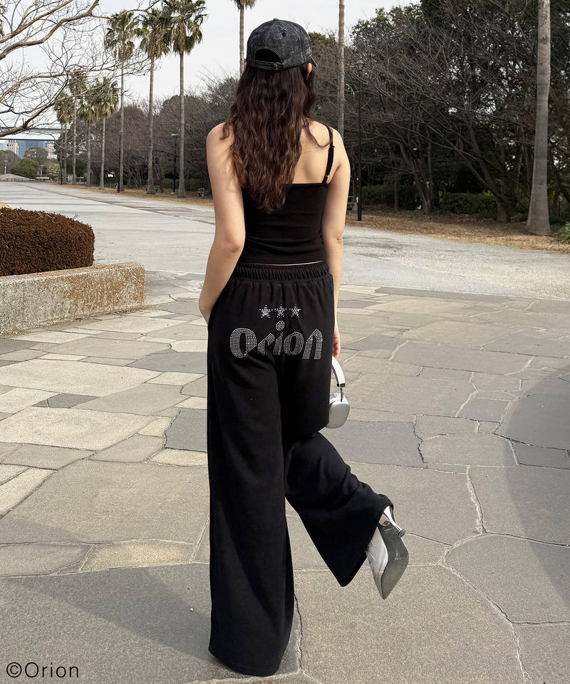 【Orion/オリオン】ラインストーンロゴパイルパンツ 詳細画像 ブラック 5