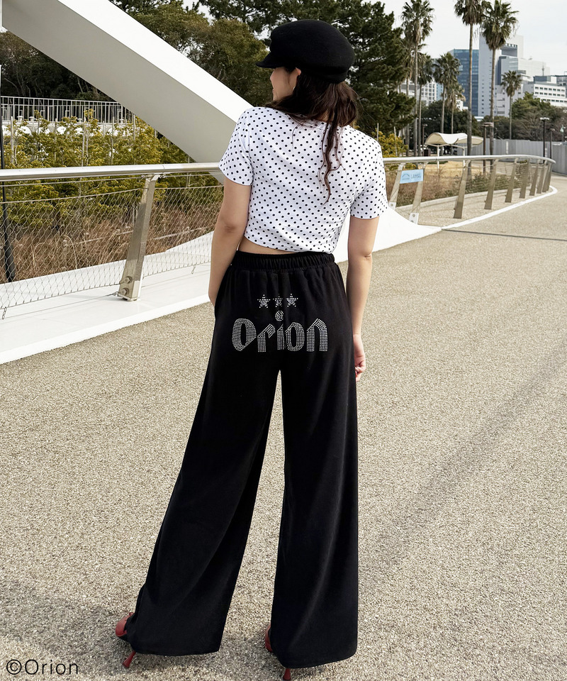 【Orion/オリオン】ラインストーンロゴパイルパンツ 詳細画像 ブラック 9