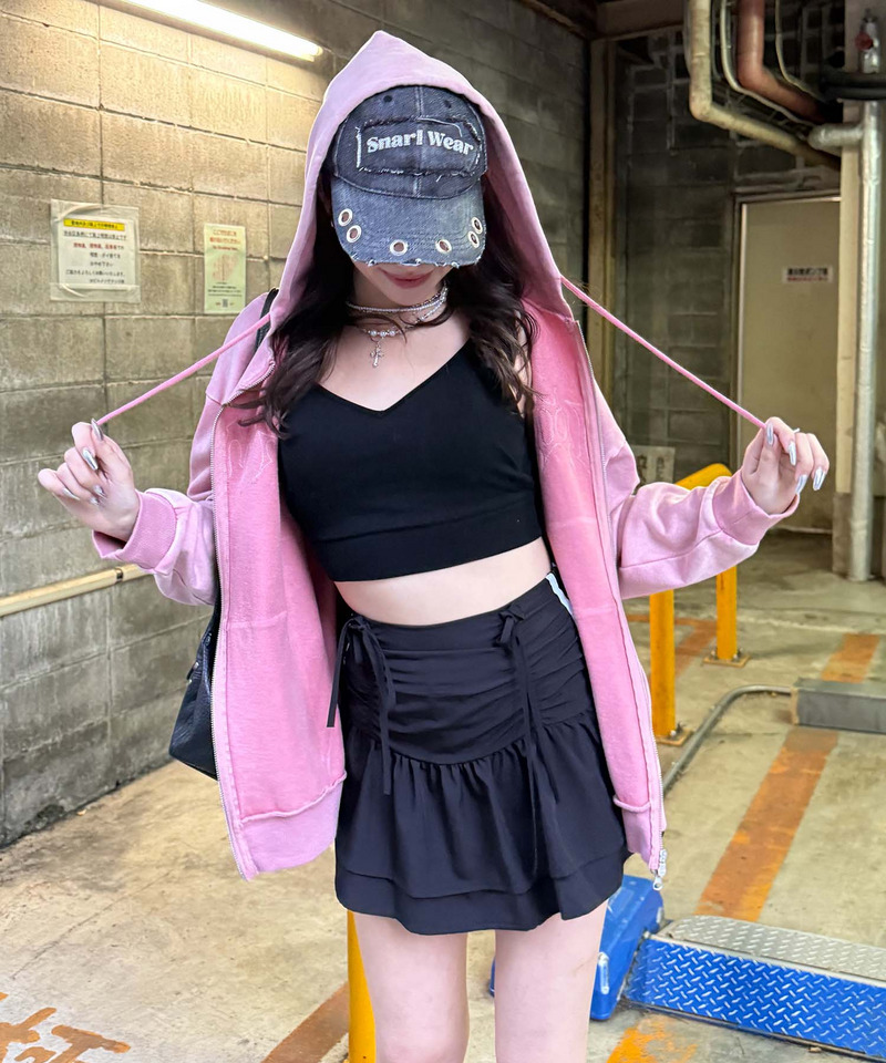 ドロストリボンティアードスカート 詳細画像 ブラック 8