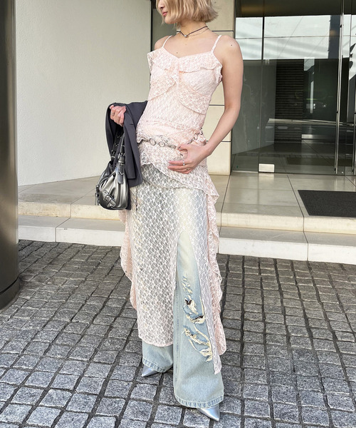 アシンメトリーレースワンピース 詳細画像