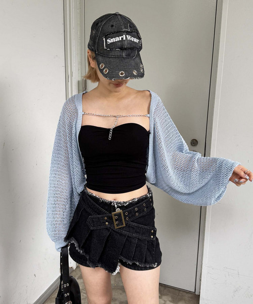チェーン付きボレロカーディガン 詳細画像