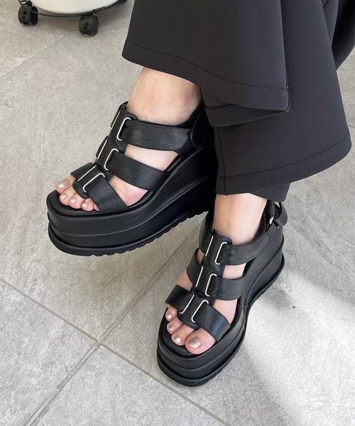 ベルトデザイン厚底サンダル 詳細画像