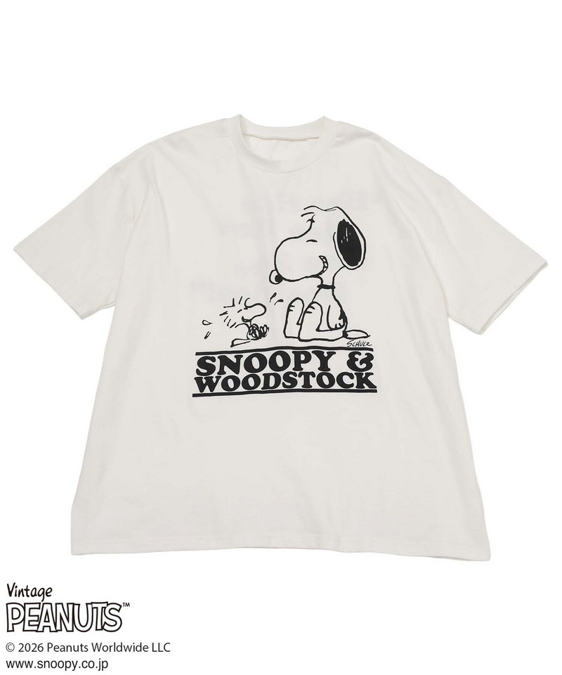 【PEANUTS/SNOOPY&WOODSTOCK】スヌーピー＆ウッドストックＴシャツ 詳細画像 ホワイト 3