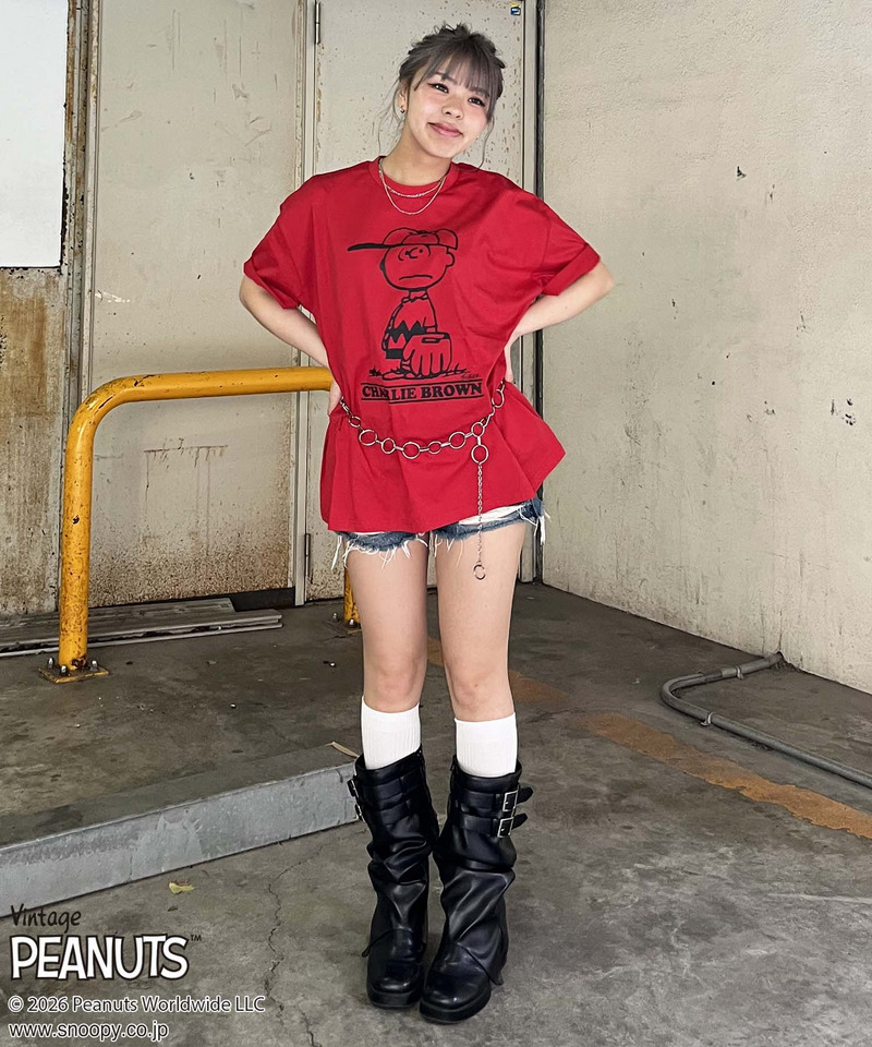 【PEANUTS/CHARIE BROWN】チャーリーブラウンＴシャツ 詳細画像 レッド 6