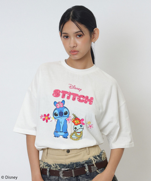 【Disney/ディズニー/スティッチ】オーバーＴシャツ 詳細画像