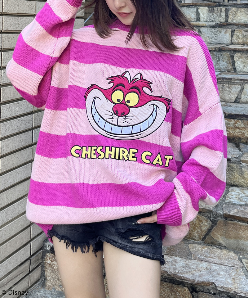 【Disney/ディズニー/チェシャ猫】オーバーニット 詳細画像 ピンク 3