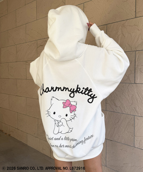 【Sanrio/サンリオキャラクターズ】チャーミーキティバックプリントドルマンパーカー 詳細画像