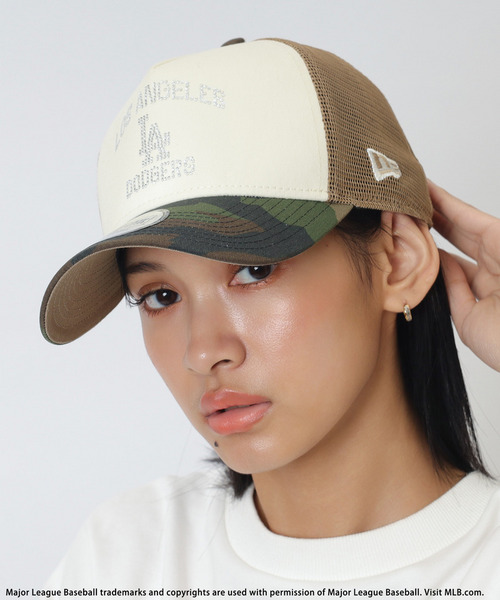 【NEW ERA】MLBラインストーンロゴ9FORTY A-Frameキャップ 詳細画像