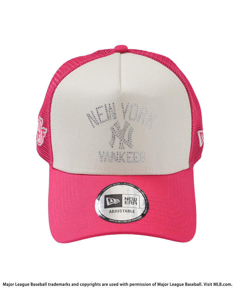 【NEW ERA】MLBラインストーンロゴ9FORTY A-Frameキャップ 詳細画像 ピンク 3