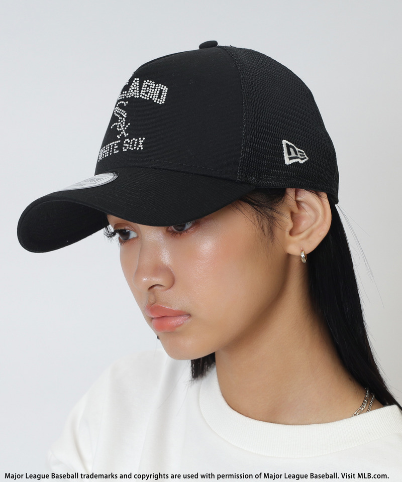 【NEW ERA】MLBラインストーンロゴ9FORTY A-Frameキャップ 詳細画像 ブラック 2