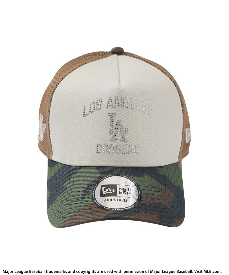 【NEW ERA】MLBラインストーンロゴ9FORTY A-Frameキャップ 詳細画像 カーキ系 2