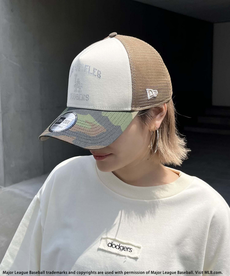 【NEW ERA】MLBラインストーンロゴ9FORTY A-Frameキャップ 詳細画像 カーキ系 8
