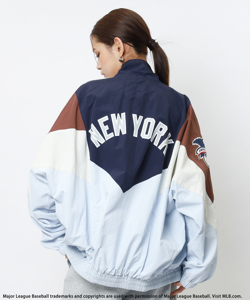 【MLB】ドルマン配色ナイロンブルゾン 詳細画像 ブルー系 1