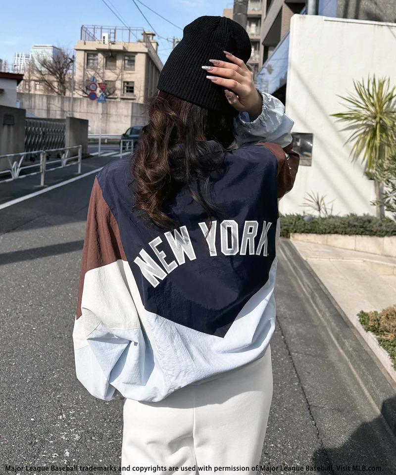 【MLB】ドルマン配色ナイロンブルゾン 詳細画像 ブルー系 9