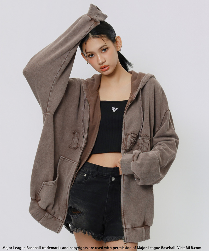 【MLB】ZIPビッグフーディー 詳細画像 ブラウン 2