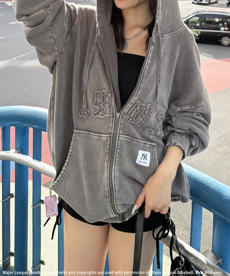 【MLB】ZIPビッグフーディー 詳細画像 ブラック 4