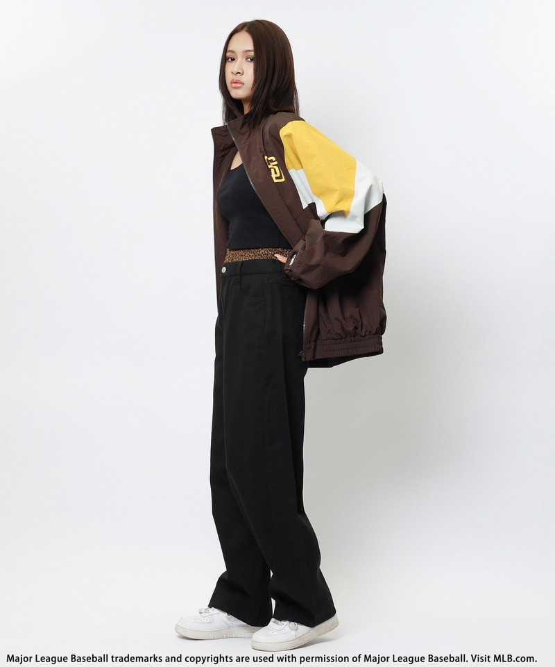 【MLB】ダブルウエストバレルレッグパンツ 詳細画像 ブラック 7