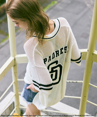 【MLB】バックロゴメッシュポロジャガードニット