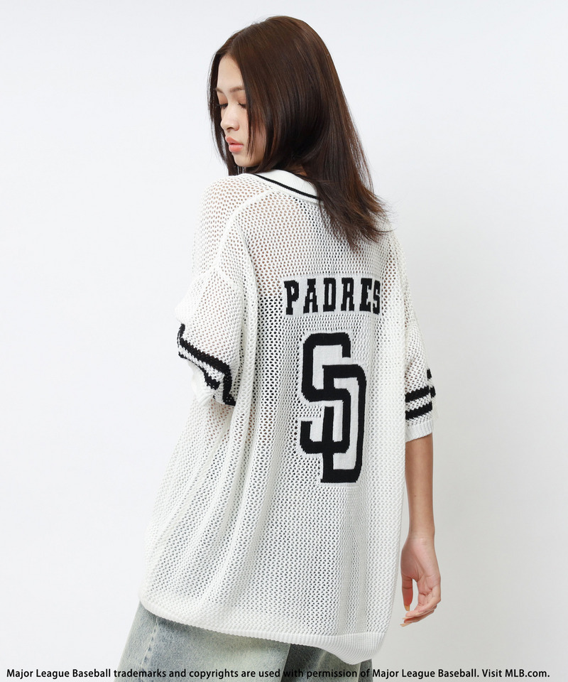 【MLB】バックロゴメッシュポロジャガードニット 詳細画像 ホワイト 7