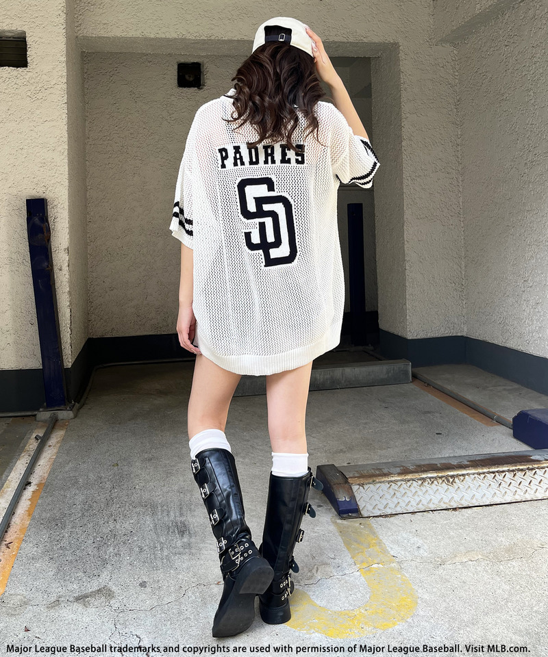 【MLB】バックロゴメッシュポロジャガードニット 詳細画像 ホワイト 9