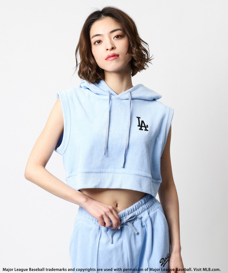 【MLB】ロゴパイルフーディーセットアップ 詳細画像 ブルー 2