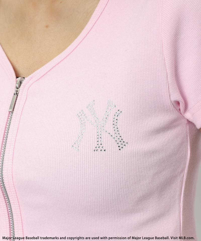 【MLB】ZIPロゴリブトップス 詳細画像 ピンク 7