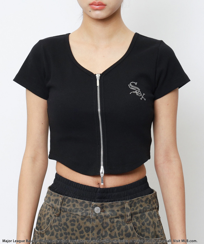 【MLB】ZIPロゴリブトップス 詳細画像 ブラック 5